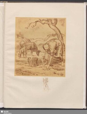 [Hirt mit Kuh, Rötelzeichnung, 1918]