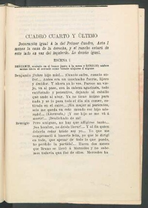 Cuadro cuarto y último