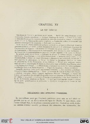 Chapitre XV: Le XVe siècle