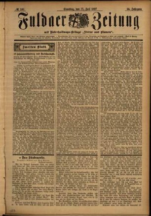 Zweite Ausgabe vom Samstag, den 17. Juli 1897.