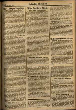 Zweite Ausgabe vom Mittwoch, den 19. August 1936.
