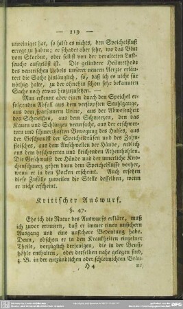 Kritischer Auswurf [§. 47.]