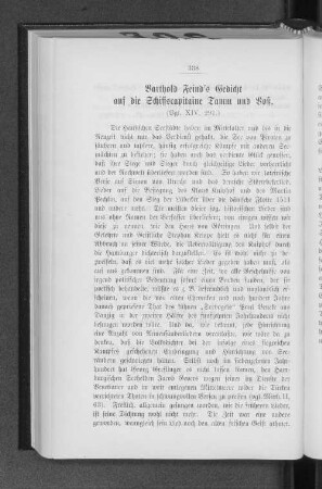 Barthold Feind's Gedicht auf die Schiffscapitaine Tamm und Voß. : (Vgl. XIV, 297.)