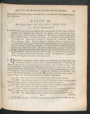 Caput XIV. Ad Caput Legis XV. XVI. XVII. XVIII. XIX. Sive Leges Decimarias