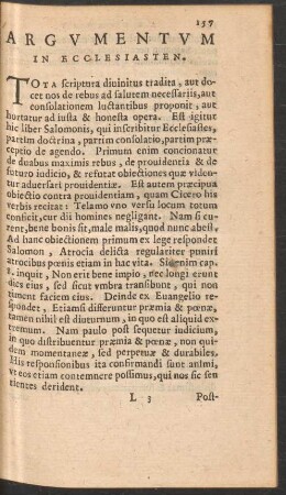 Argumentum In Ecclesiasten.