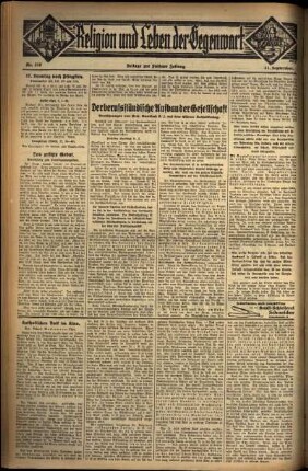 Zweite Ausgabe vom Sonntag, den 11. September 1932.
