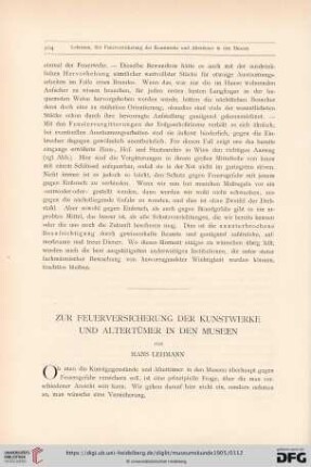 1: Zur Feuerversicherung der Kunstwerke und Altertümer in den Museen