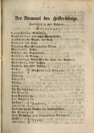 Ferdinand Raimunds sämmtliche Werke : Herausgegeben von Johann Nep. Vogl. 4