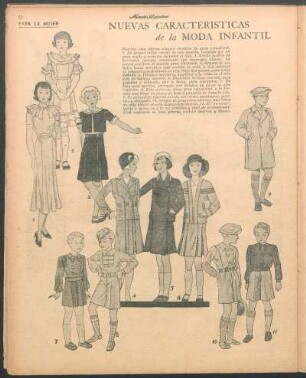 Nuevas características de la moda infantil [Dibujos] : Para la mujer