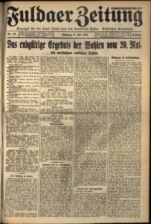 Ausgabe vom Dienstag, den 22. Mai 1928.