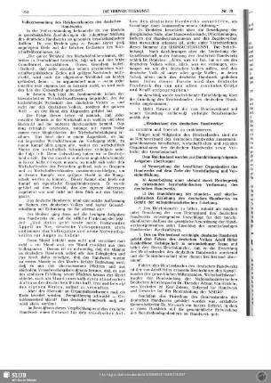 Gleichschaltung und Neuaufbau im deutschen Handwerk. Errichtung des Reichsstandes des deutschen Handwerks