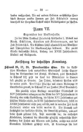 Raum VII. Gegenüber der Waffenhalle