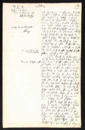 Handschriftliches Schriftstück aus Akte Kerz