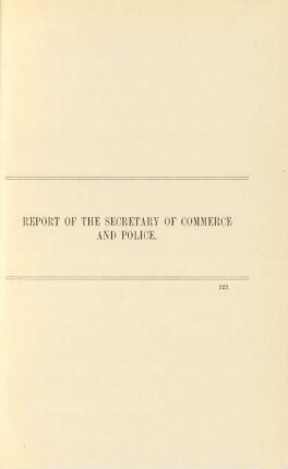 Report of the Secretary of Commerce and Police