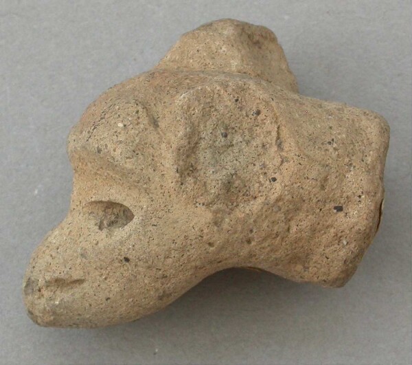 Animal head made of clay