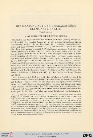 Die Grabung auf der Charakeshöhe bei Monastiraki (I)