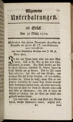 26 Stück. den 31 März 1770.