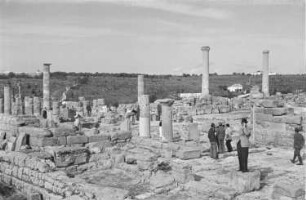 Reisefotos Libyen. Kyrene, antike griechische Stadt. Ansicht mit Touristen