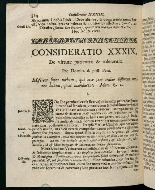 314-322, CONSIDERATIO XXXIX. De virtute patientiae & toleratiae.