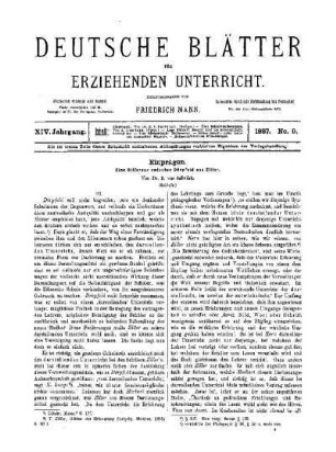 Einprägen : eine Differenz zwischen Dörpfeld und Ziller ; (Schluss)