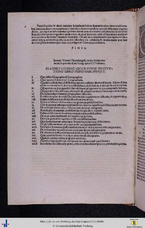 Liber Geographia Claudii Ptolemaei.