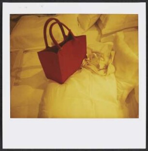 Barbara Siebecks Handtasche in einem Hotelzimmer