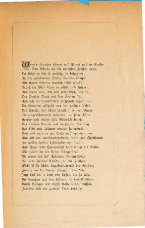 Den Vöglein Schutz : Dichtung ; Bei der Christbaum-Feier des "Vereines für Canarien- und Ziervogel-Zucht, Veredelung und Vogelschutz" in den Centralsälen zu München ... am Neujahrstage 1891
