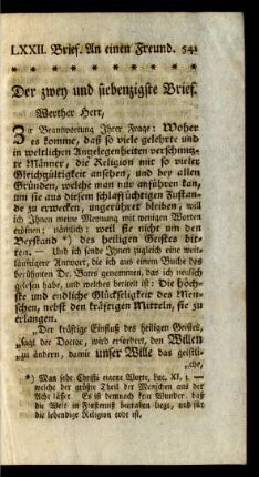 Der zwey und siebenzigste Brief