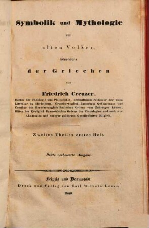 Symbolik und Mythologie der alten Völker : besonders der Griechen, 2