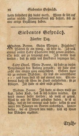 Siebentes Gespräch