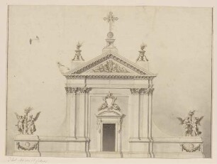 Aufriss der oberen Zone einer Kirchenfassade
