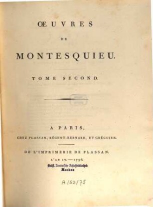 Oeuvres De Montesquieu. 2