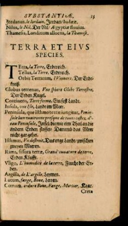 Terra Et Eius Species.
