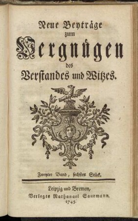 Zweyter Band, sechstes Stück.