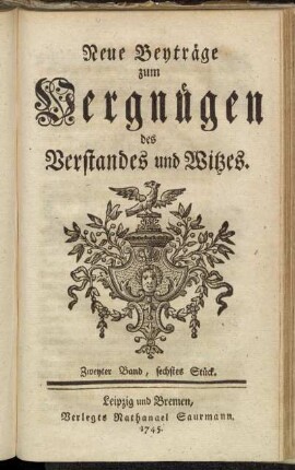 Zweyter Band, sechstes Stück.