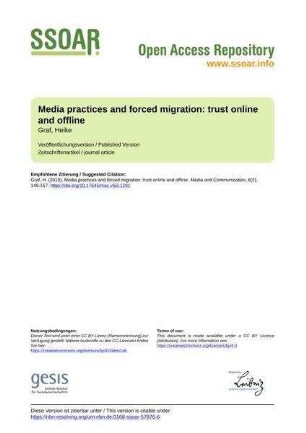 Media practices and forced migration: trust online and offline