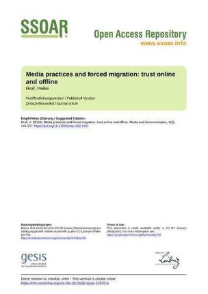 Media practices and forced migration: trust online and offline