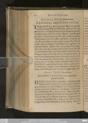 Epist. XLIV. Bruxellam. Ioanni Strigelio, Tablini Cursorum Praefecto.