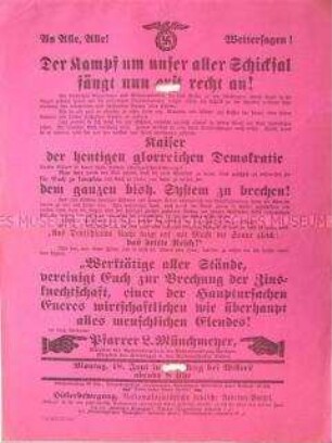 Propagandaflugblatt der NSDAP gegen das System der Weimarer Republik