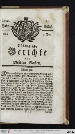 [L.-LV . Stück] (December 1752)
