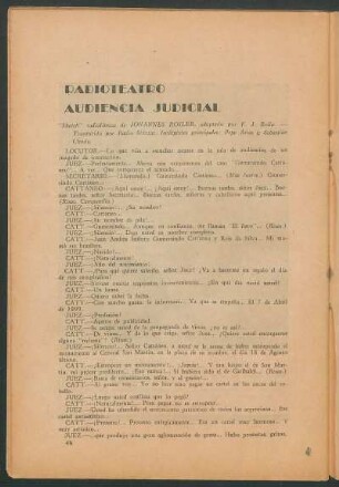 Audiencia judicial : Radioteatro