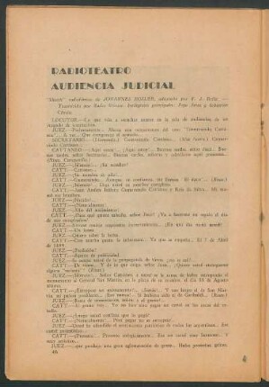 Audiencia judicial : Radioteatro