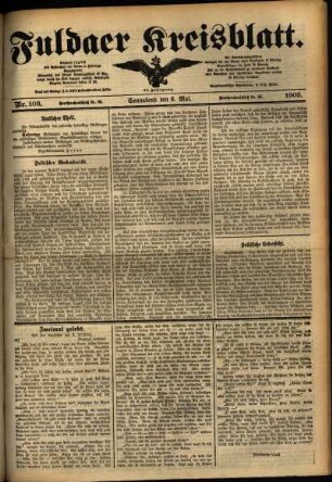 Ausgabe vom Samstag, den 06. Mai 1905.