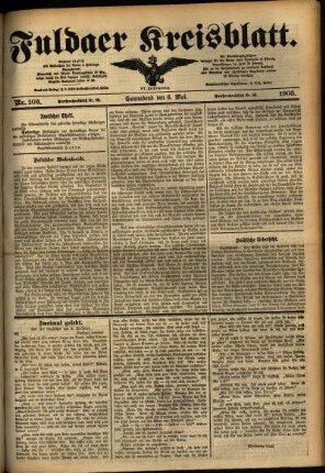 Ausgabe vom Samstag, den 06. Mai 1905.