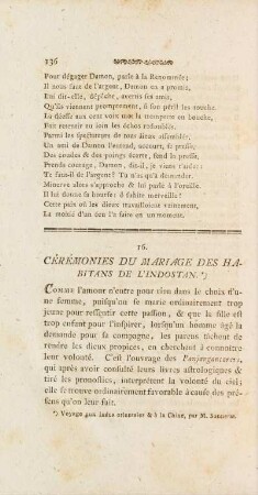 16. Cérémonies Du Mariage Des Habitans De L'Indostan