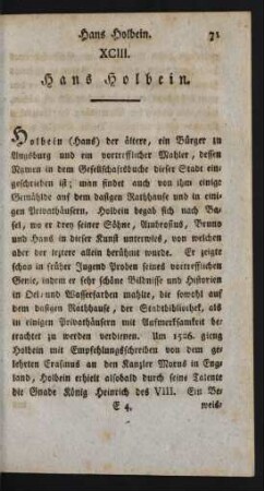 XCIII. Hans Holbein