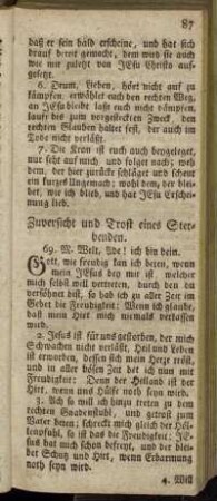 Zuversicht und Trost eines Sterbenden
