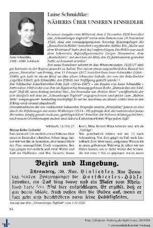 Näheres über unseren Einsiedler.
