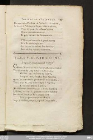 Fable Vingt-Troisieme. L'Agneau singulièrement protégé.