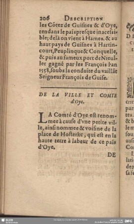 De La Ville Et Comte d'Oye
